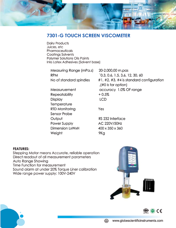 TOUCH SCREEN VISCOMETER